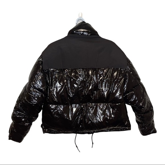 Zara Combination Puffer Black Jacket Woman Size S - Picture 4 of 10